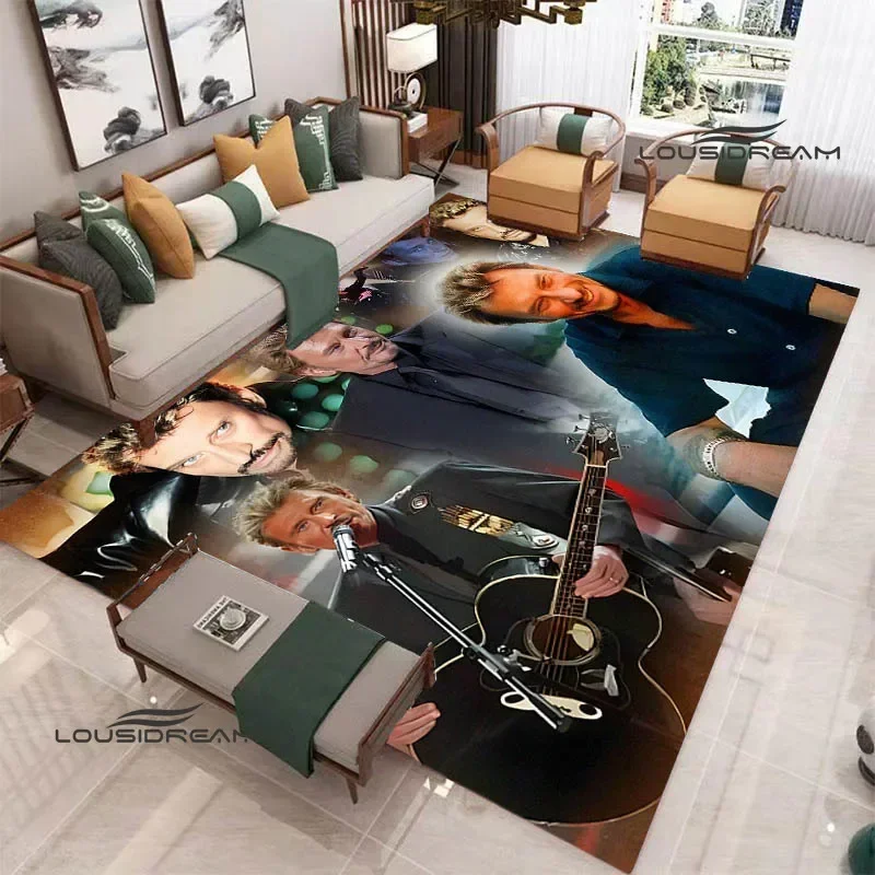 Ковер с принтом французской рок-звезды Джонни Хелли нескользящий ковер милый