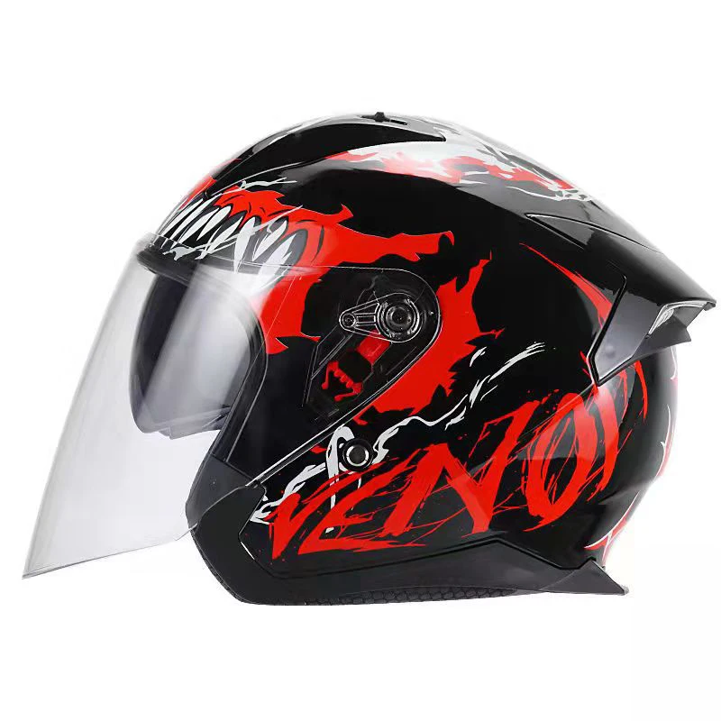 Мотоциклетный шлем полулицевой из АБС-пластика с двойными линзами для женщин и