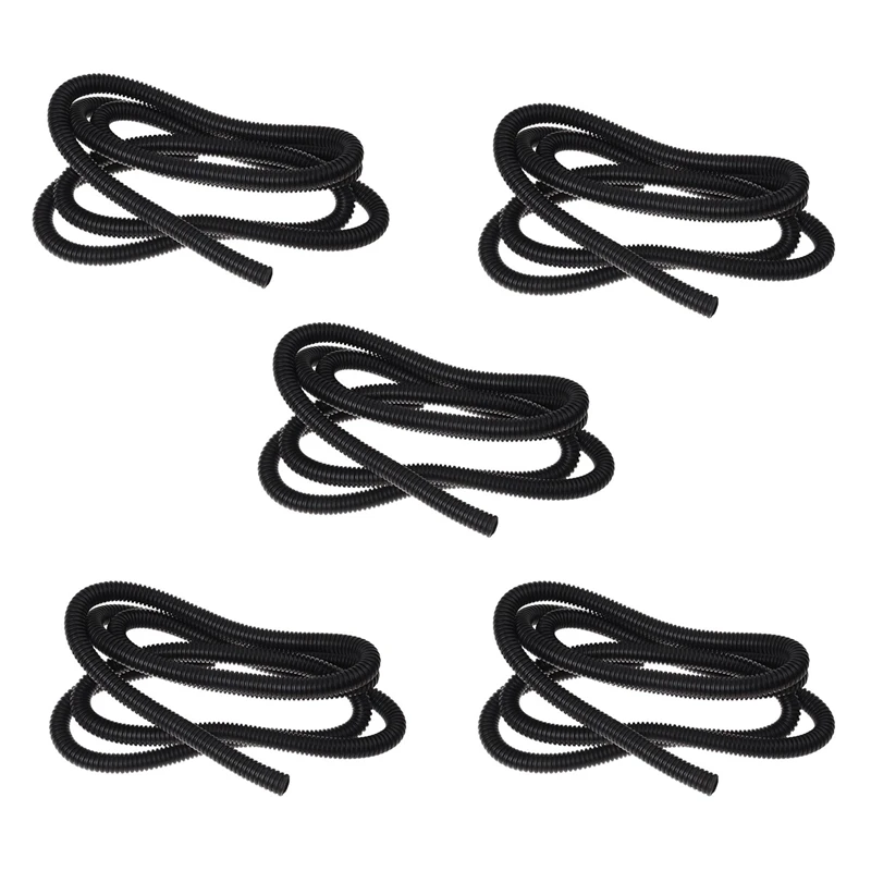 

5X Electric Wire Protector 1/2 Inch Dia Corrugation Tubing Pipe 6.5Ft