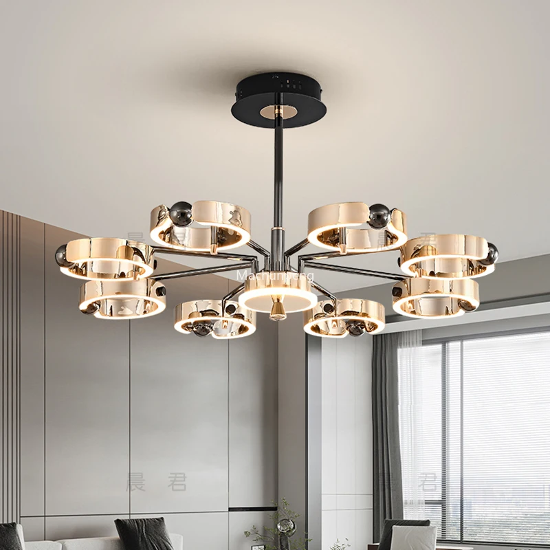 

Потолочная люстра для гостиной, роскошные лампочки, подвеска в стиле лофт, эстетическое украшение для дома