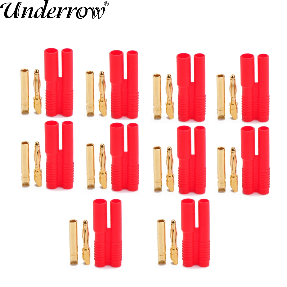 

5/10/20 pair AMASS Beryllium Copper 2.0mm Banana Gold Plated Bullet Connector Plugs Belt Sheath For RC Connectors LIPO Battery