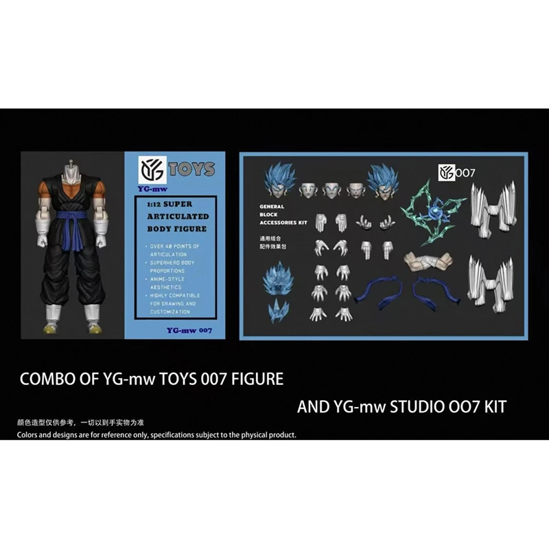 Фото Оригинальная фигурка YGMW Studios Dragon Ball Vegito 007 Vegetto OC TOYS 07 Heroes Super Saiyan Blue Vegito в наличии, аниме-модель, игрушка №5