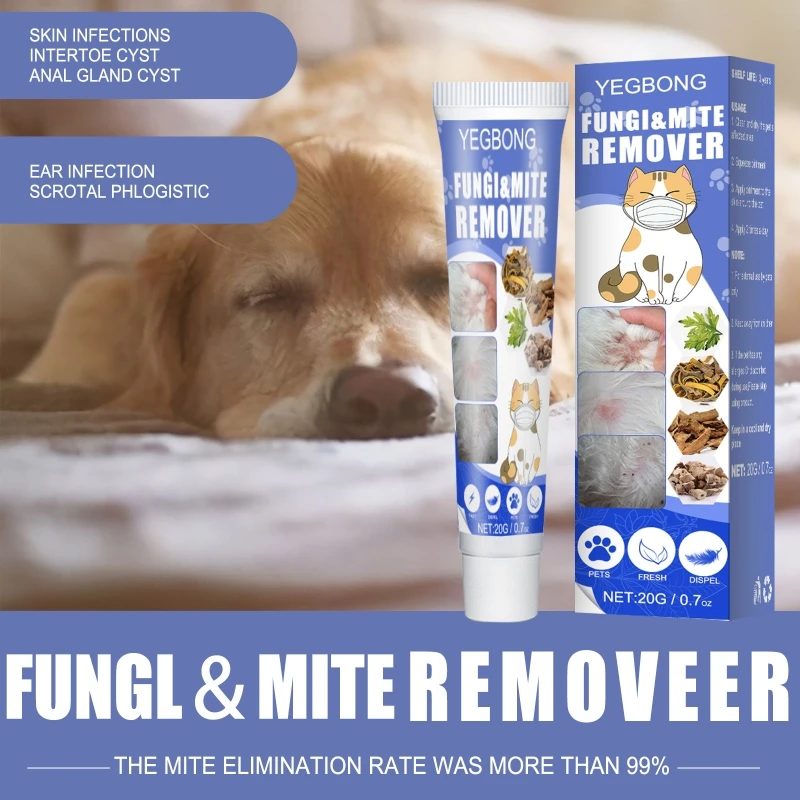 

Инсектицид для домашних животных, крем для клещей для собак и кошек, безопасный и чистый натуральный ингредиент, простой в использовании, бе...