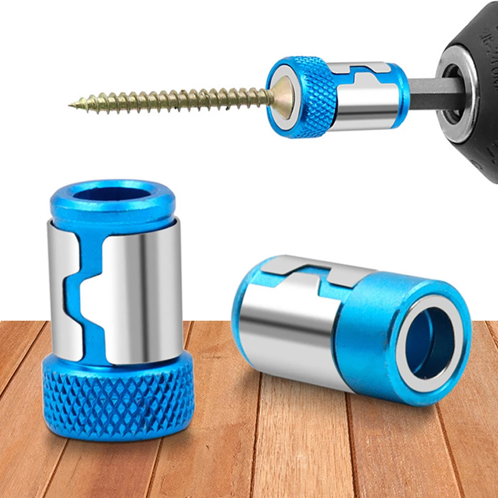 

Screwdriver Bit Magnetic Ring 1/4 Inch 6pcs Accessories Alloy Blue Flat Head For 6.35mm Hex Magnetizer Replacement
