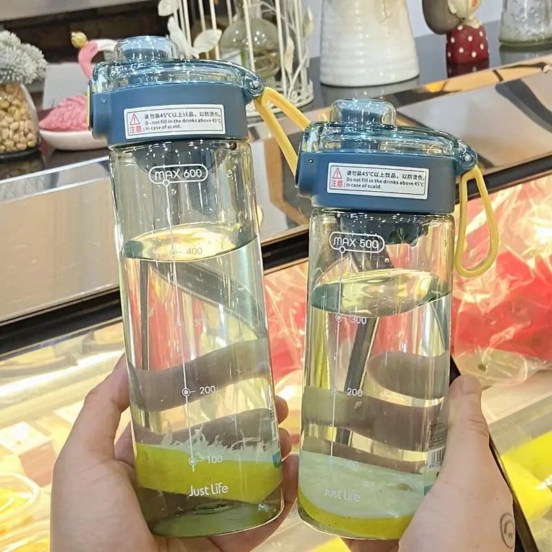 

Drink Bottle With Straw Simple Space Cup Filter Bouncing Literary Scale Fresh Cup Water Bottle For Children