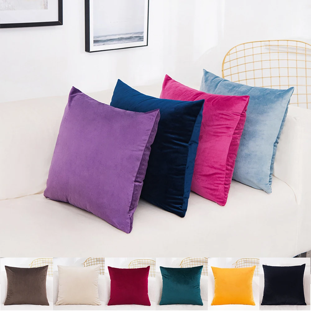 

Cushion Cover Velvet Soft Decorative Square Cushion Case For Sofa Car Home Cozy Pillowcase Nordic Home Decor 60x60cm