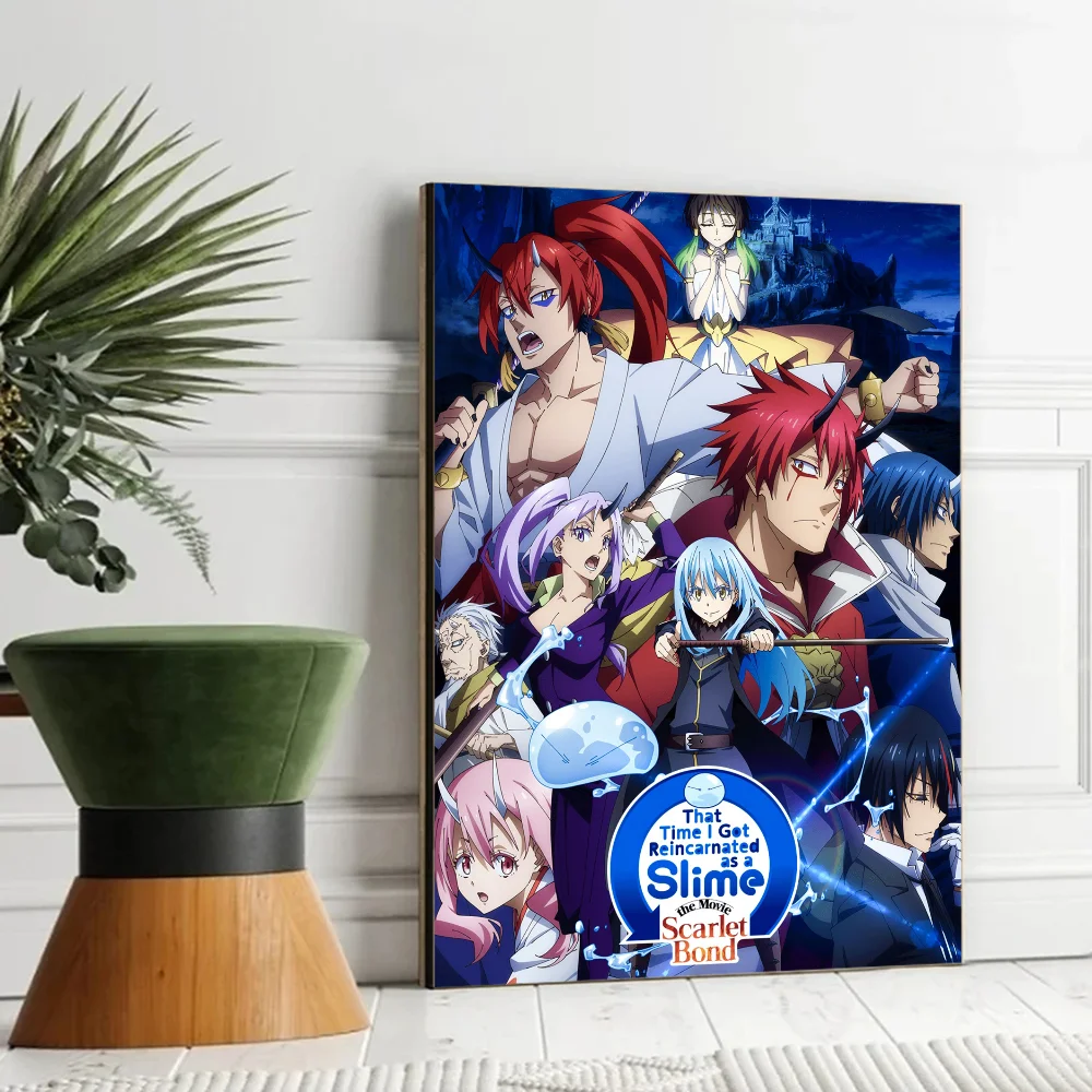 Tensei Shitara Slime Datta Ken DIY Sticky Poster Vintage Room Bar Cafe Decor Home