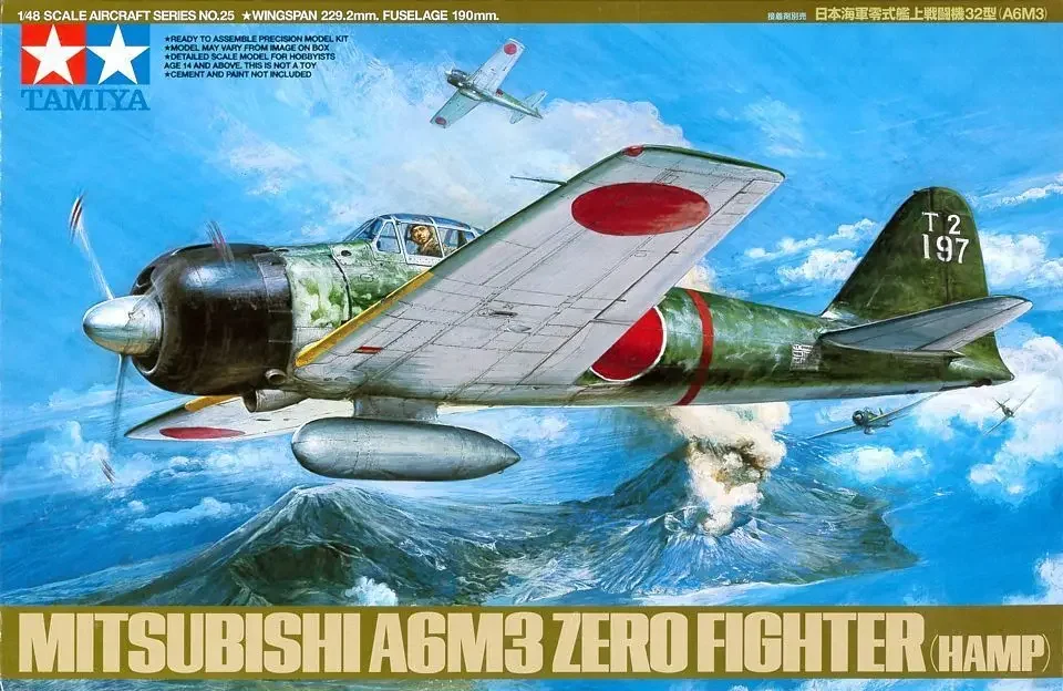 Tamiya 61025 1/48 набор моделей самолета A6M3 истребитель Зеро Type 32(Hamp)