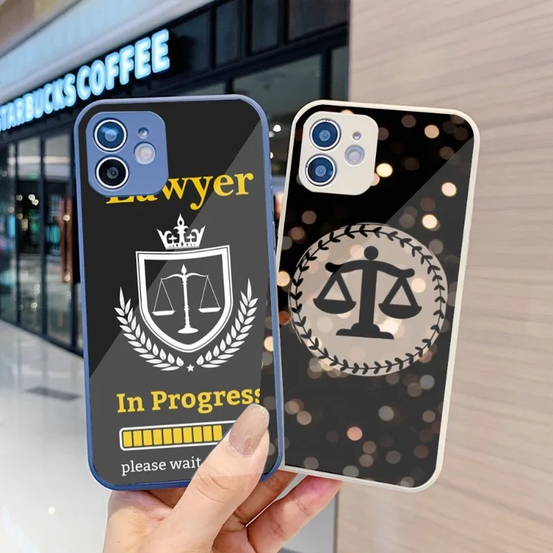 

Lawyer Judge Phone Case For IPhone 14 13 12 11 Pro Max X XR XS 8 7 Plus Liquid Glass Color Phone Cover