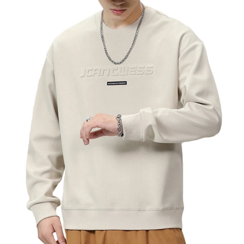 Толстовка мужская с длинным рукавом пуловер оверсайз круглым вырезом