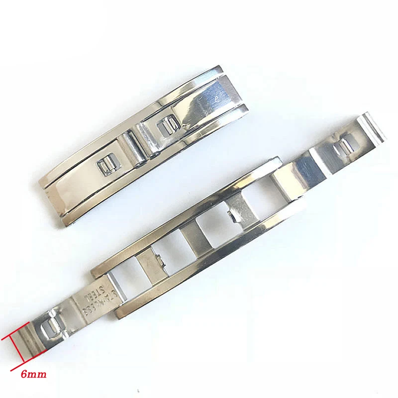 

Folding Buckle Steel Clasp Men's Women's Watch Band Butterfly Buckle Double Pull Clasp Strap Concealed Buckle 3mm 4mm 5mm 6mm