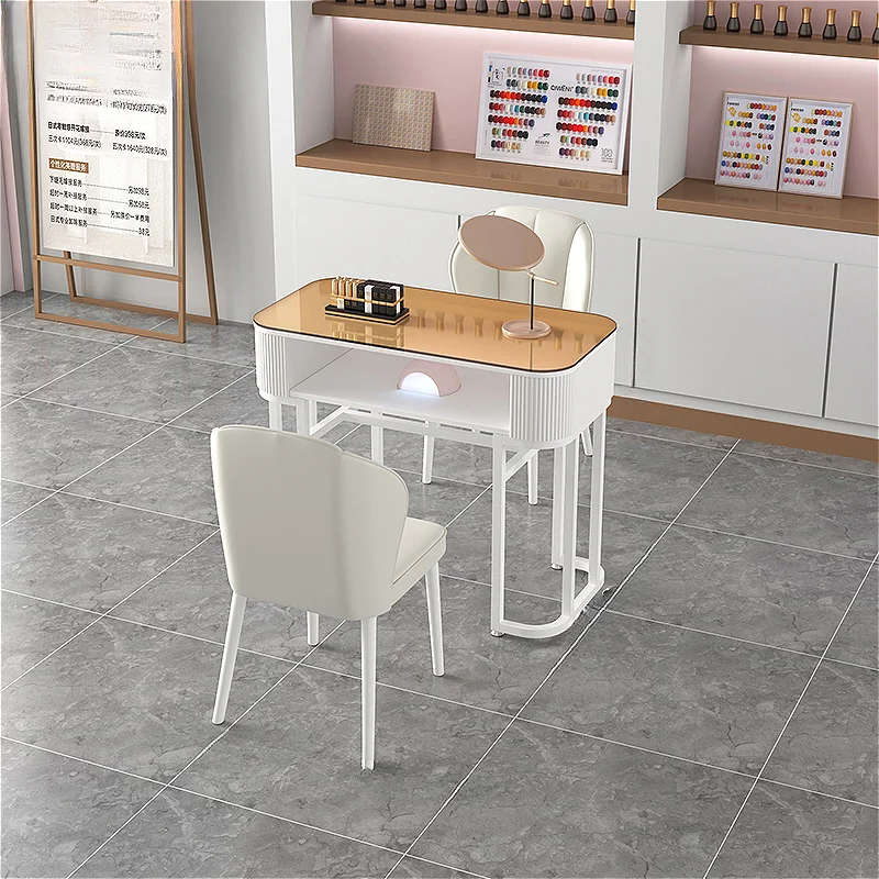 Современные стеклянные столы для ногтей многофункциональные хранения роскошные