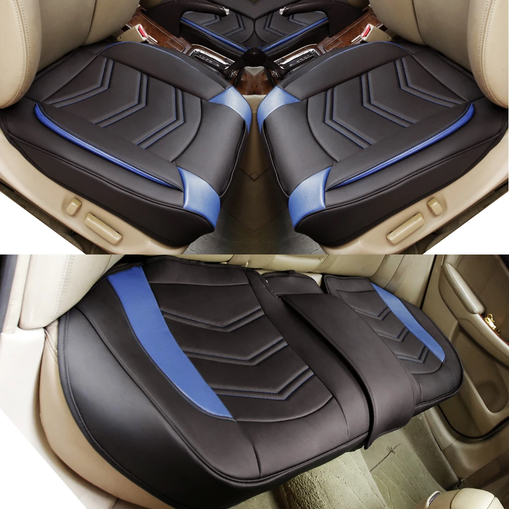 

Auto Seat Cover 5 Seats Full Set Universal Fit for Most Vehicle Sedan SUV Truck Leather Car Seat Cushion Protector Blue Men