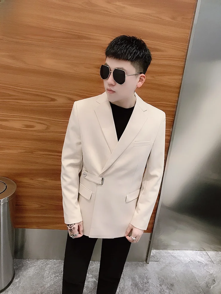 2024 весенне-осенний новый мужской облегающий модный костюм Pu Shuai Design Sense High верхняя