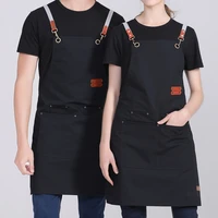 new pure color fashion apron korean kitchen bathroom cleaning overalls restaurant waiter chef cooking barbecue canvas avental