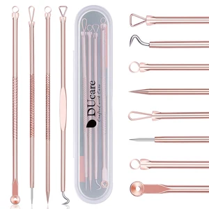 Инструменты для макияжа DUcare, 4 шт., иглы для удаления угрей, акне, из нержавеющей стали, для удаления прыщей, комедонов, очищающее средство, уход за кожей лица