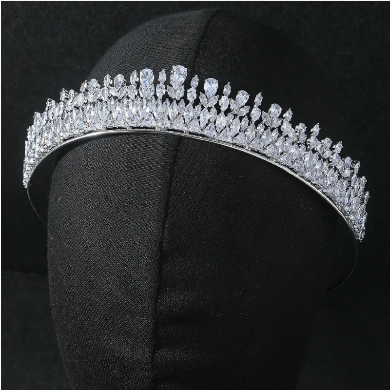

Luxury Wedding Crowns Tiaras AAA Cubic Zircon Bridal Tiaras Diadem Headband Party Prom Women Headdress Hair Jewelry Accessories