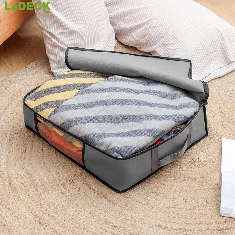 

Foldable Under Bed Bags 1 Pack Large Under Bed Storage Boxes Thick Breathable Underbed Clothes Storage Bags Zippered Organizer