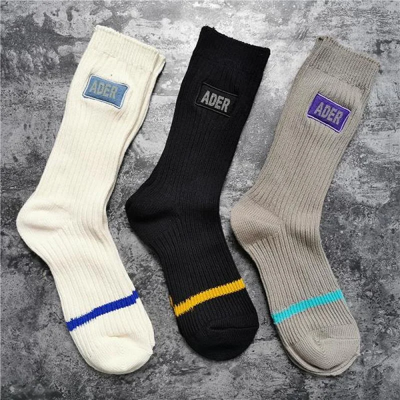 

22SS High Quality Letter Logo Embroidery ADER ERROR Socks Men Women 100% Cotton Kanye West Hip Hop ADER ERROR Socks