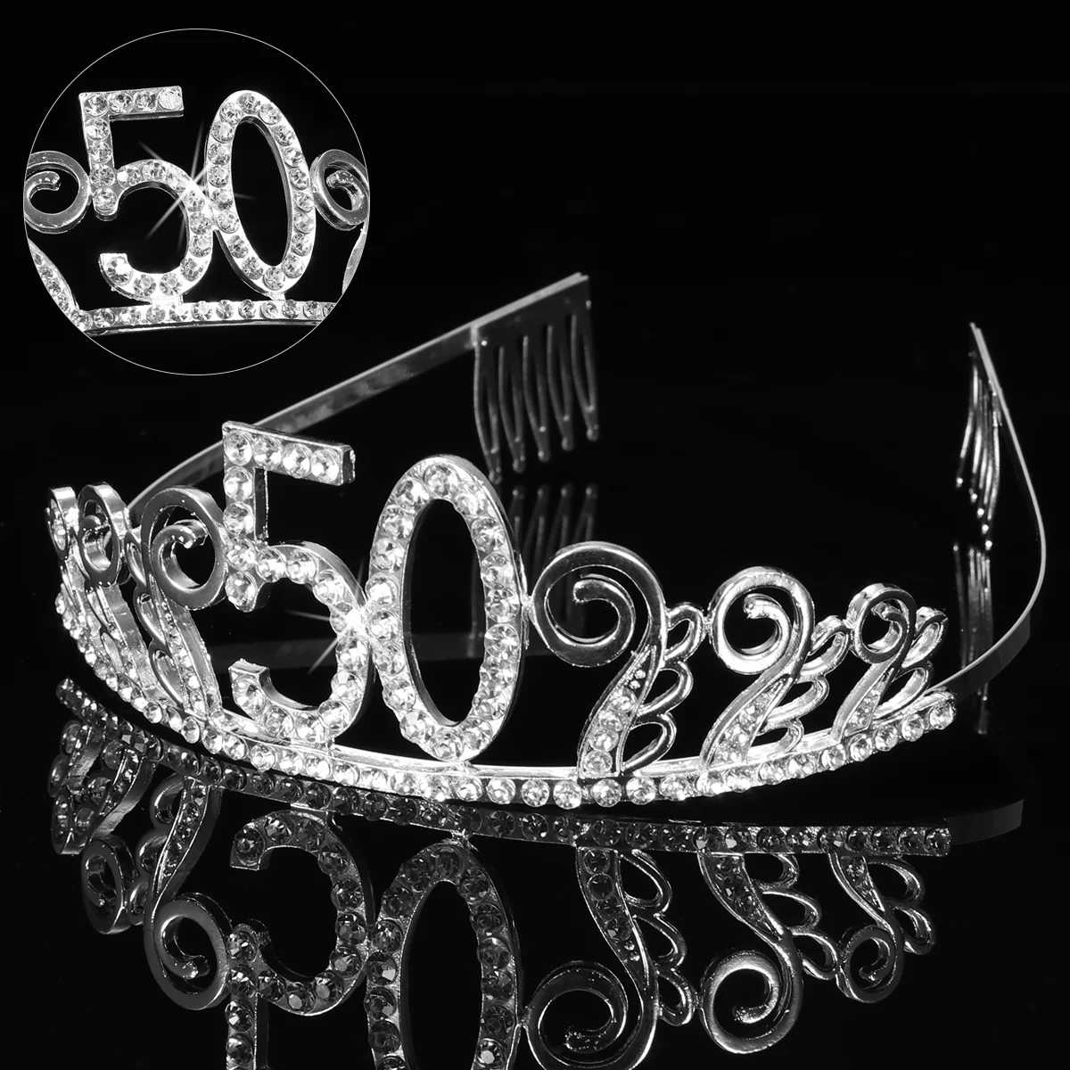 Обруч для волос с кристаллами размеры 50