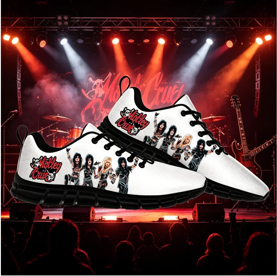 Фото Кроссовки Band 80S Metal Vintage Custom Low Top с ретро-принтом в стиле рок, легкие, дышащие, унисекс, для уличной моды №1