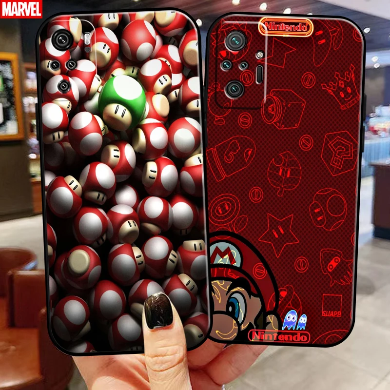 

Cartoon Super Mario Bros For Xiaomi Redmi Note 10 10S 10T Pro Max 5G Phone Case Silicone Cover Back Liquid Silicon Carcasa Soft