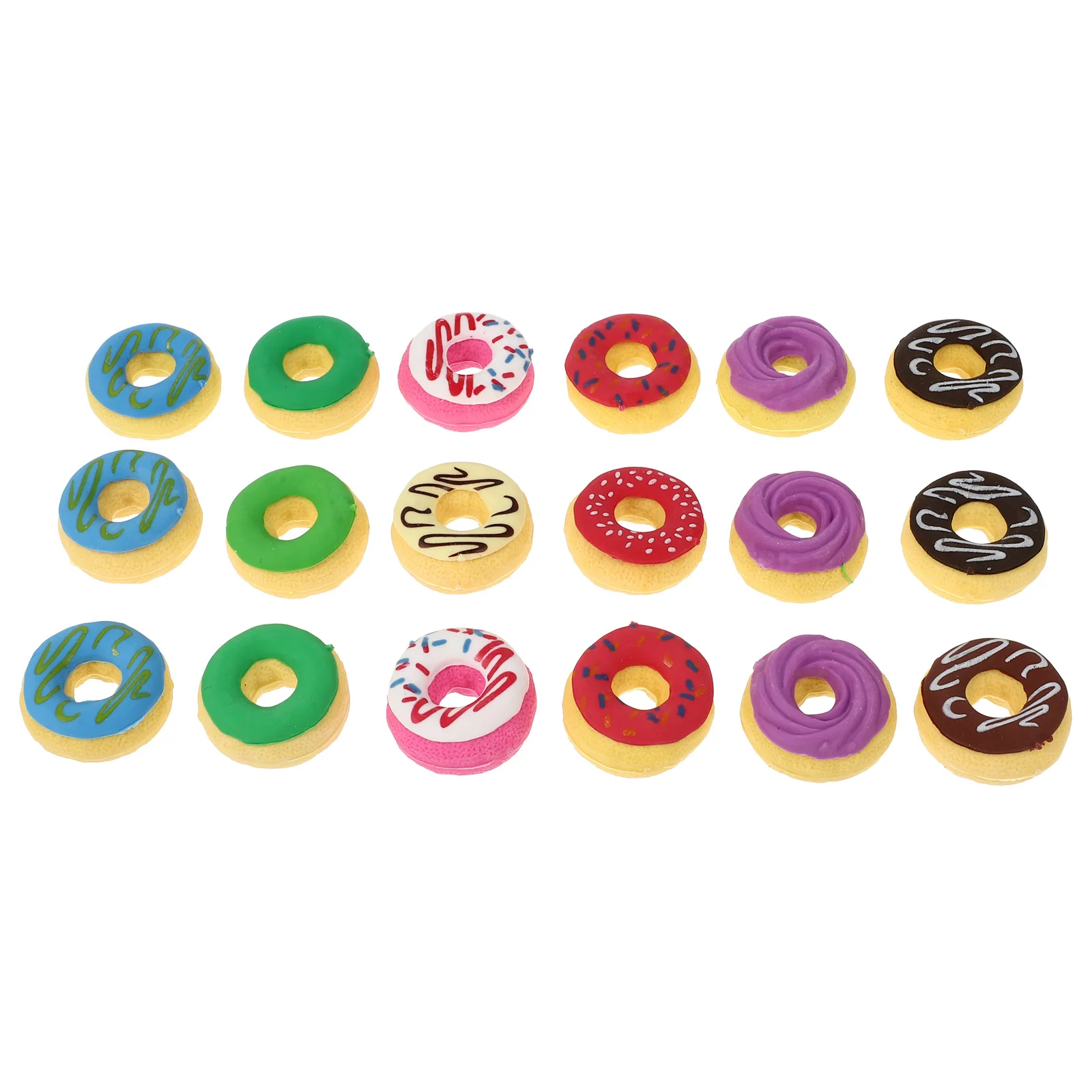 

18Pcs Adorable Donuts Erasers Portable Dessert Erasers Decorative Pencil Erasers