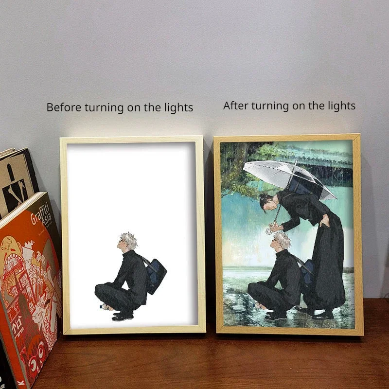 

Anime Figure LED Night Light Painting Decor, Photo Frame, Room Decoration, Kid's Birthday, Christmas Gift, Creative Bedside Deco