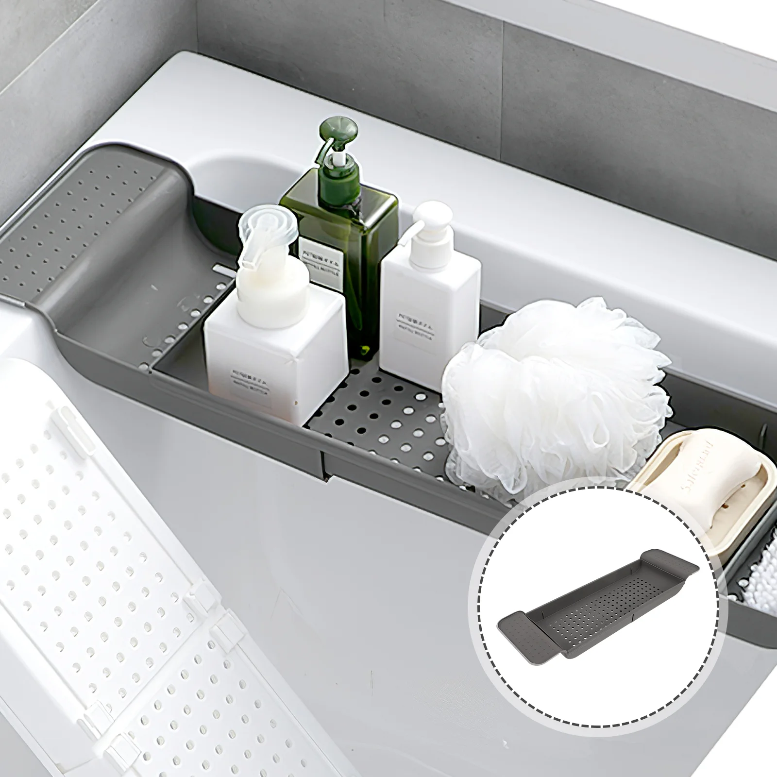 

Traybath Tub Bathtub Over Expandable Table Bathroom Kitchen Sink Shelf Shower Legs