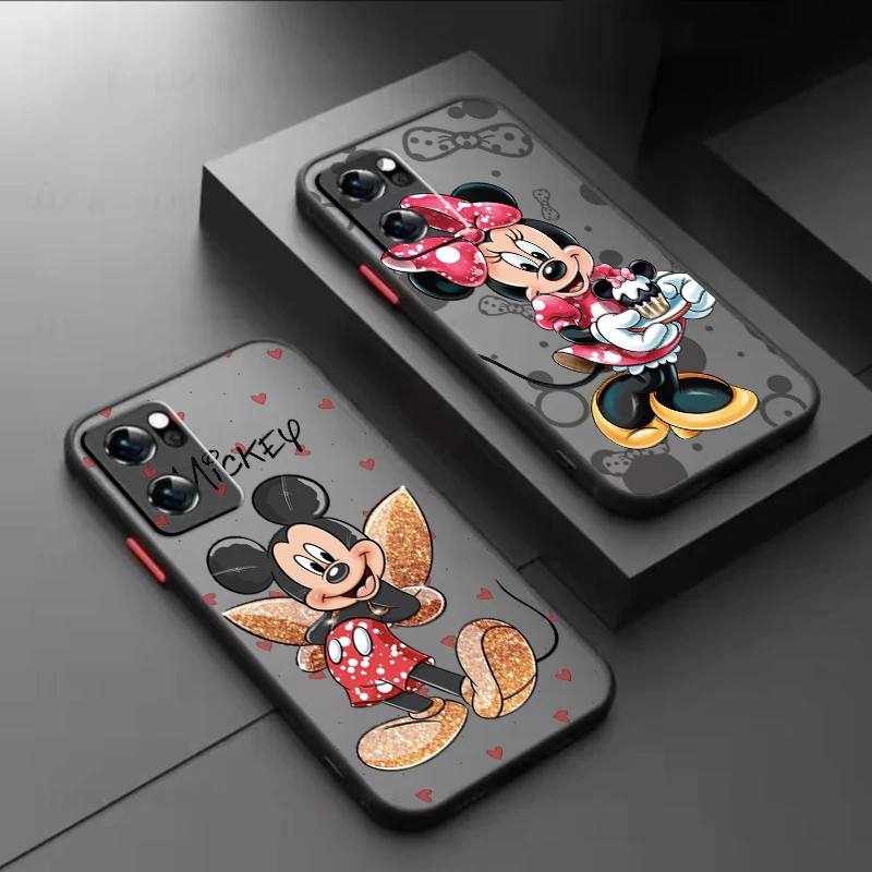 

Mickey Minnie Sweet For OPPO A98 A96 A94 A78 A77 A76 A74 A72 A57 A56 A55 A53 Frosted Translucent Hard Phone Case Cover Fundas