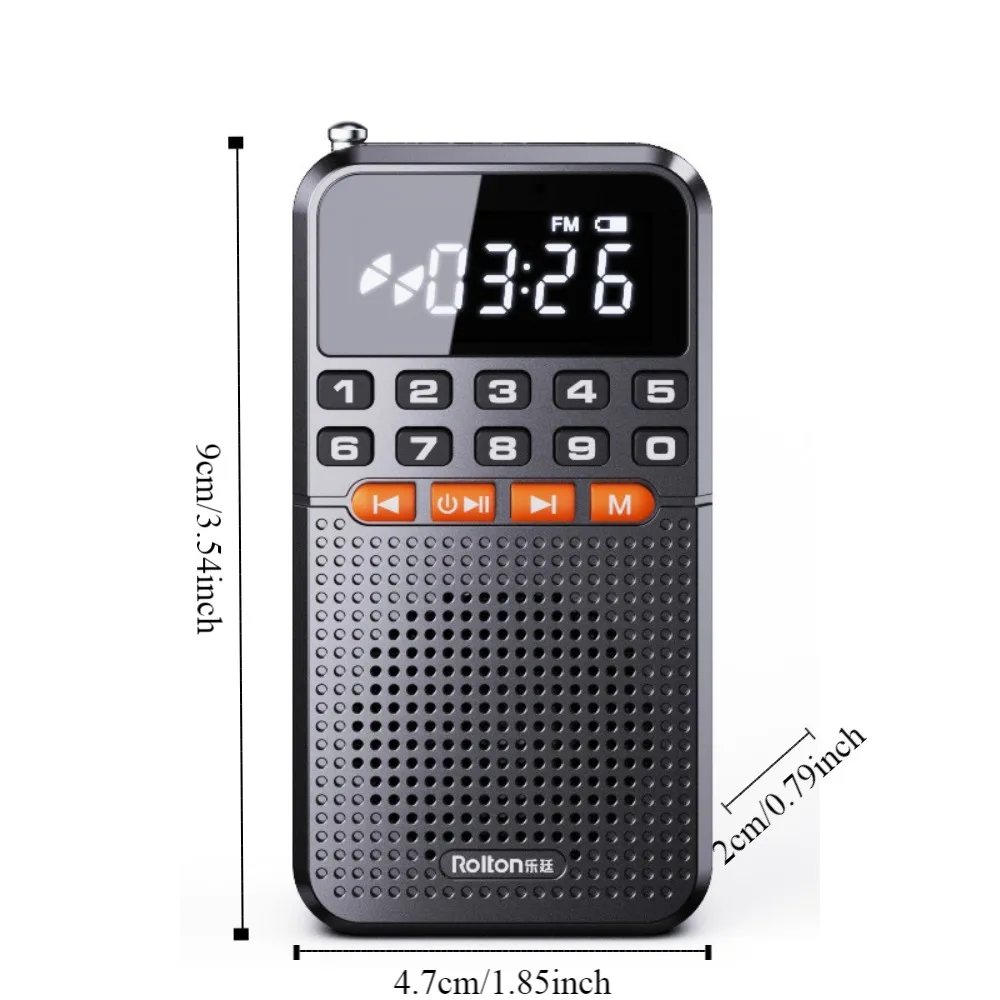 AM/FM Мини Bluetooth-динамик Светодиодный фонарик Портативный радиоприемник Карманный