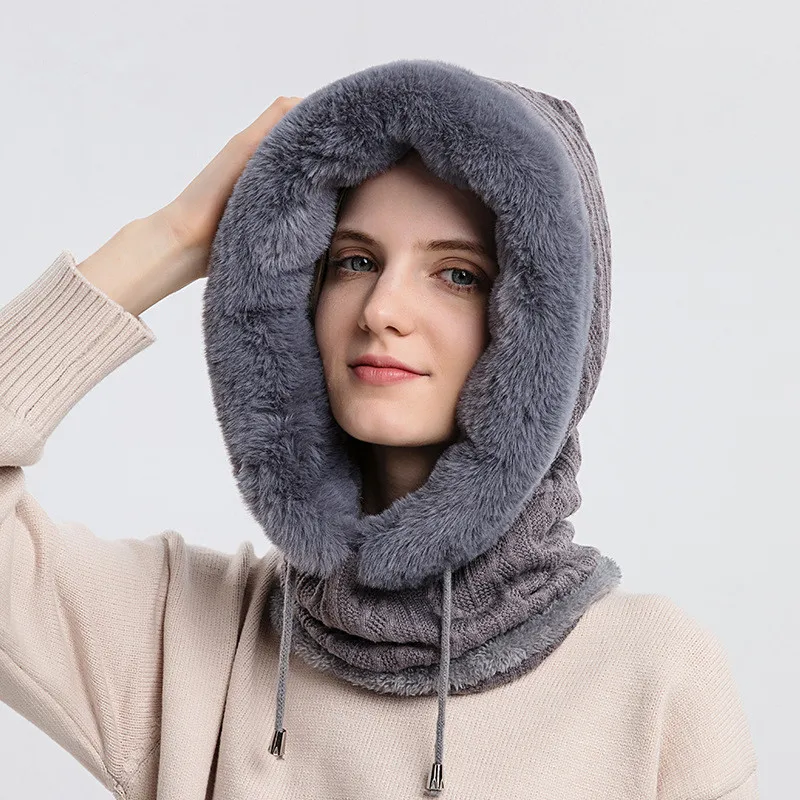 

Winter Hat Outdoor Riding Hat Cold-Proof Ski Cap Warm Scarf Mask Integrated Cold-Proof Sleeve Cap