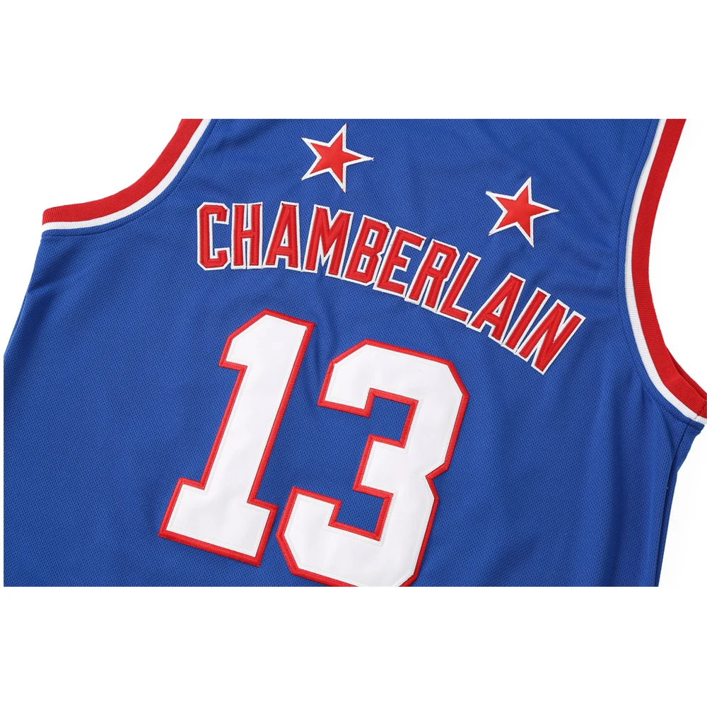 Basketball Jerseys HARLEM GLOBETROTTERS 13 CHAMBERLAIN Sewing embroidery Cheap High-Quality Outdoor sports jersey Blue 2023 New