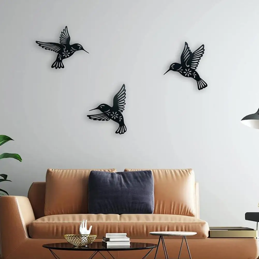 

1 Set Hummingbird Fence Decor Realistic Looking 3D Visual Effect Non-Fading Highly Simulated Butterfly Wall Sculpture Home Decor
