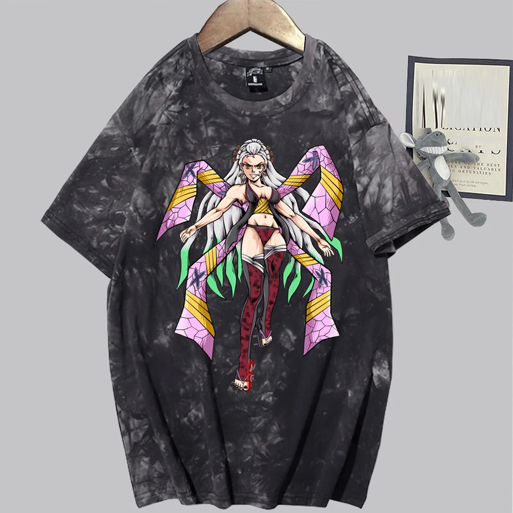 

Demon Slayer Daki Anime Fans Gift Tie Dye Shirts Country Music Round Neck Short Sleeve Tee