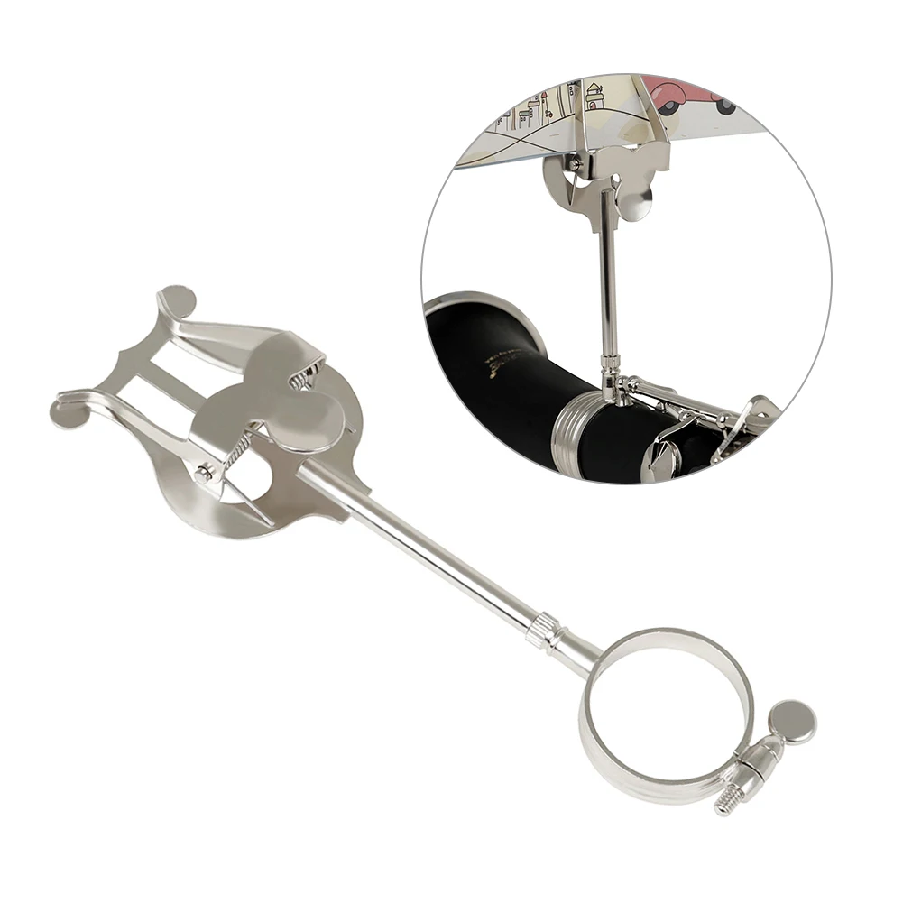 

Portable Clarinet Sheet Music Clip Durable Marching Clamp-On Stand Fixing Holder Beginners Bands Wind Instruments Accessories