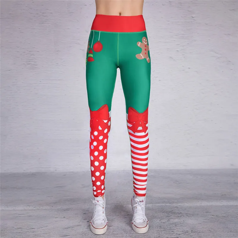 European And American Hot Women's Clothing, Christmas Printed Clothing, Fitness Leggings, Slim Nine-point Yoga Pants