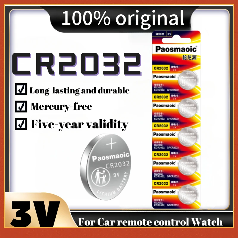 

New CR2032 3V Coin/Button Cell Lithium CR 2032 Batteries for Watch Battery Remote Control Cars High Capacity Three-year Warranty