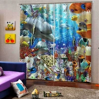 3d curtains kitchen window the underwater world curtains for kids children bedroom living room decoration curtains 3d