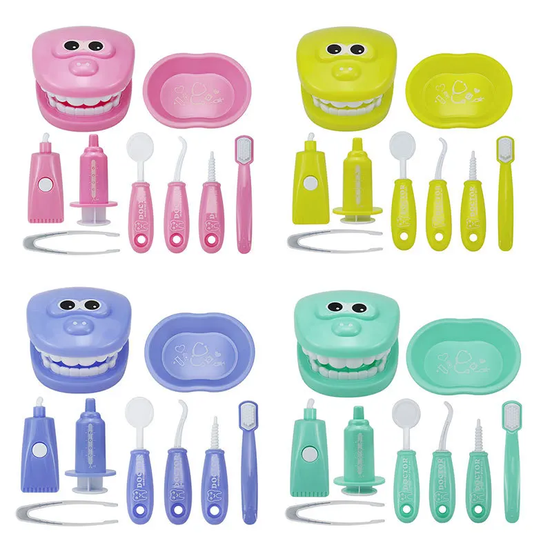 

9 Pcs/Set Children's Oral Pretend Toy Simulation Toy Dentist Examines Tooth Model Children Doctors Role Simulation Learing Toys