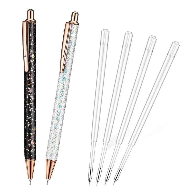 

6 Pieces Air Release Pen Weeding Tool For Vinyl Fine Point Weeding Pin Pen Glitter Air Release Pen (Black, White)