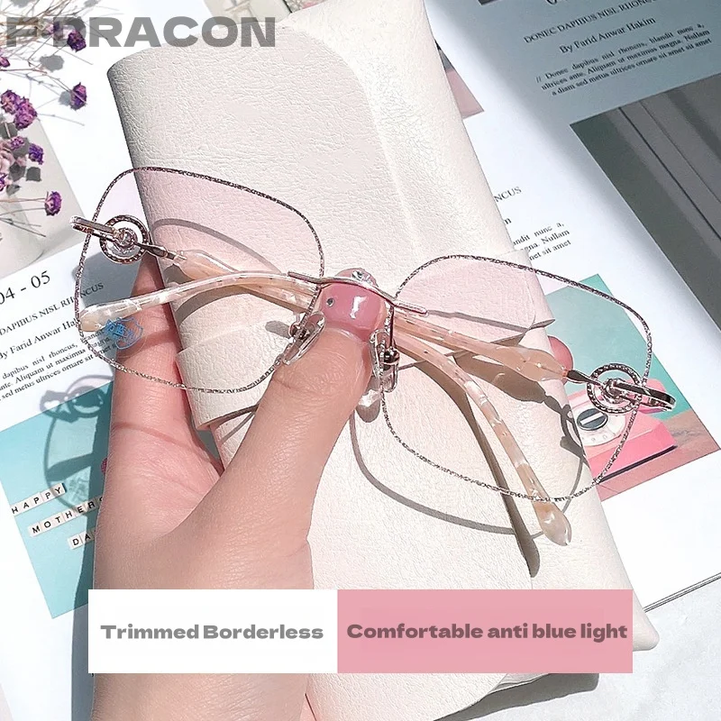 F · DRACON сплав Алмазная инкрустированная безрамочная оправа для очков Новая