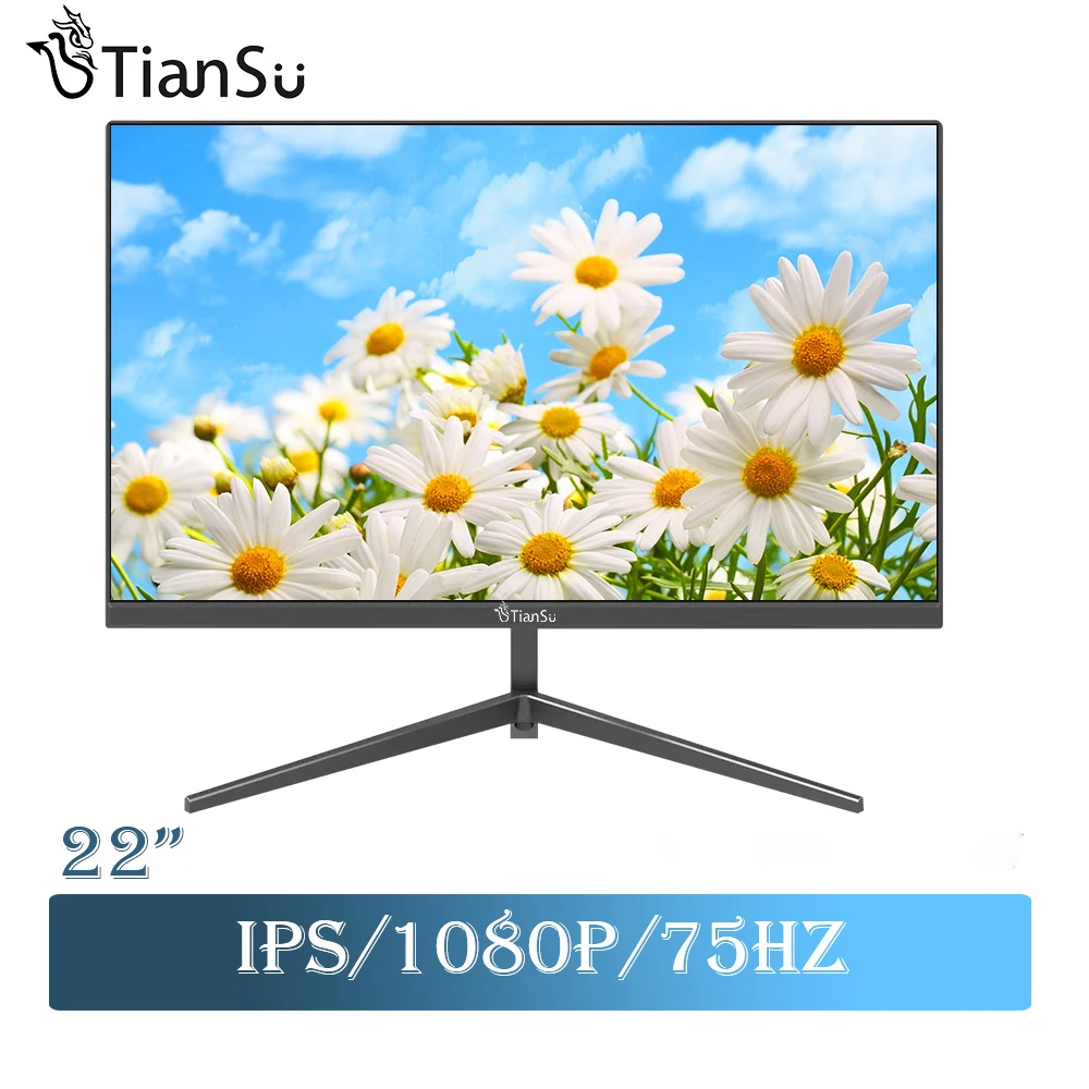 

TIANSU 22/24 Inch Monitor 75hz Computer Monitor for Pc IPS FHD 1920*1080 Desktop Display Monitor Gamer 144Hz 2ms HDMI VGA