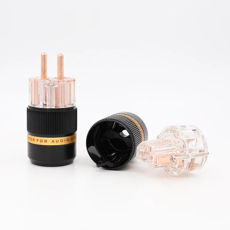 Viborg VE511+VF511 Прозрачный 99 99% чистая медь EUR Schuko Hi-Fi аудио Шнур питания Кабель Разъем