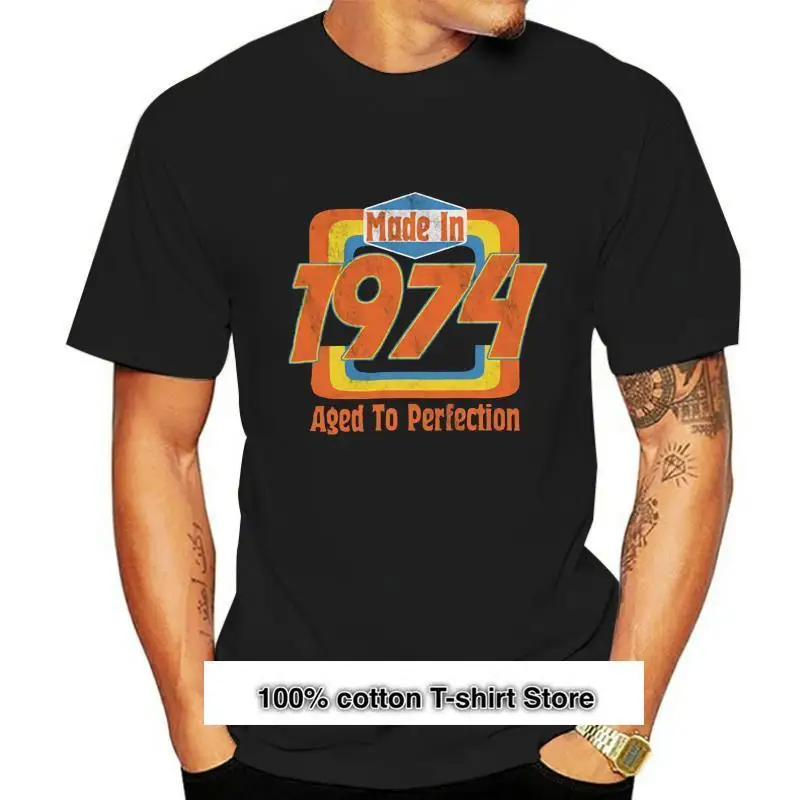 

Made In 1974-Camiseta para hombre, camisa de los años 70 con la Idea de 44th Birthday, estilo Retro, informal, Vintage