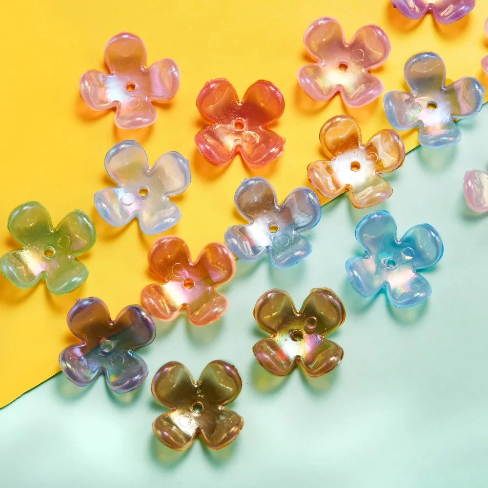 50/100 шт. 15*15 мм разноцветные цветочные бусины эпоксидные акриловые наполнители