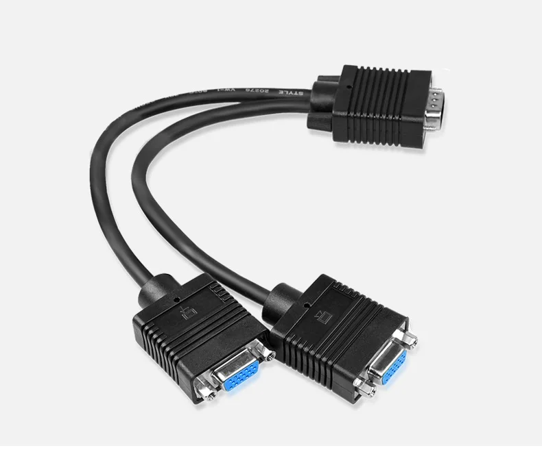 VGA cable 1 male  to 2 Female Connecting Lines  Computer Screen Line 1 Drag and 2 Simultaneous Display images - 6
