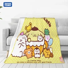 Kawaii Pompompurin Sanrio Throw Blankets on Bed Sofa Air Condition Sleeping Cover Bedding Throws Bedsheet For Kids