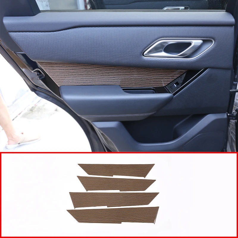 

Sands Wood Grain ABS Plastic For Land Rover Range Rover VELAR 2017 2018 2019 2020 Car Interior Door Handle Panel Cover Trim 4pcs