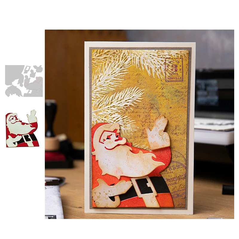 

Christmas Santa Claus Metal Cutting Dies Mold Diy Embossing Dies Cutter Craft Paper Card Scrapbooking Making 2022 New Arriving